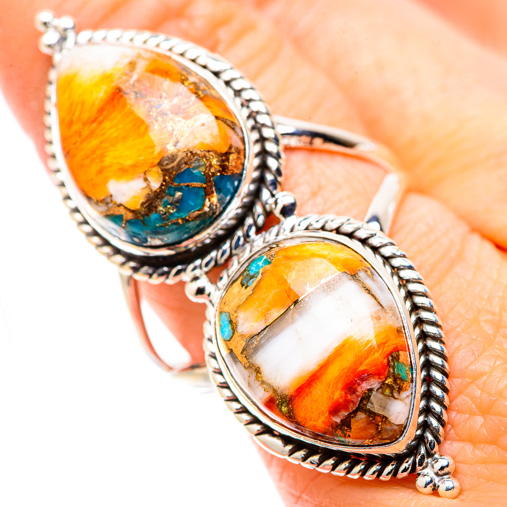 Spiny Oyster Turquoise Rings handcrafted by Anasilvercos - RING130320