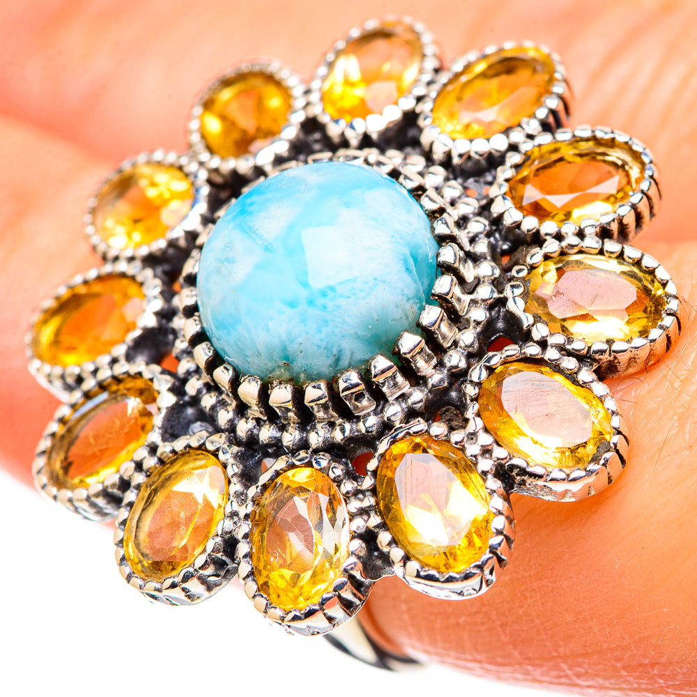 Larimar Rings handcrafted by Anasilvercos - RING130323