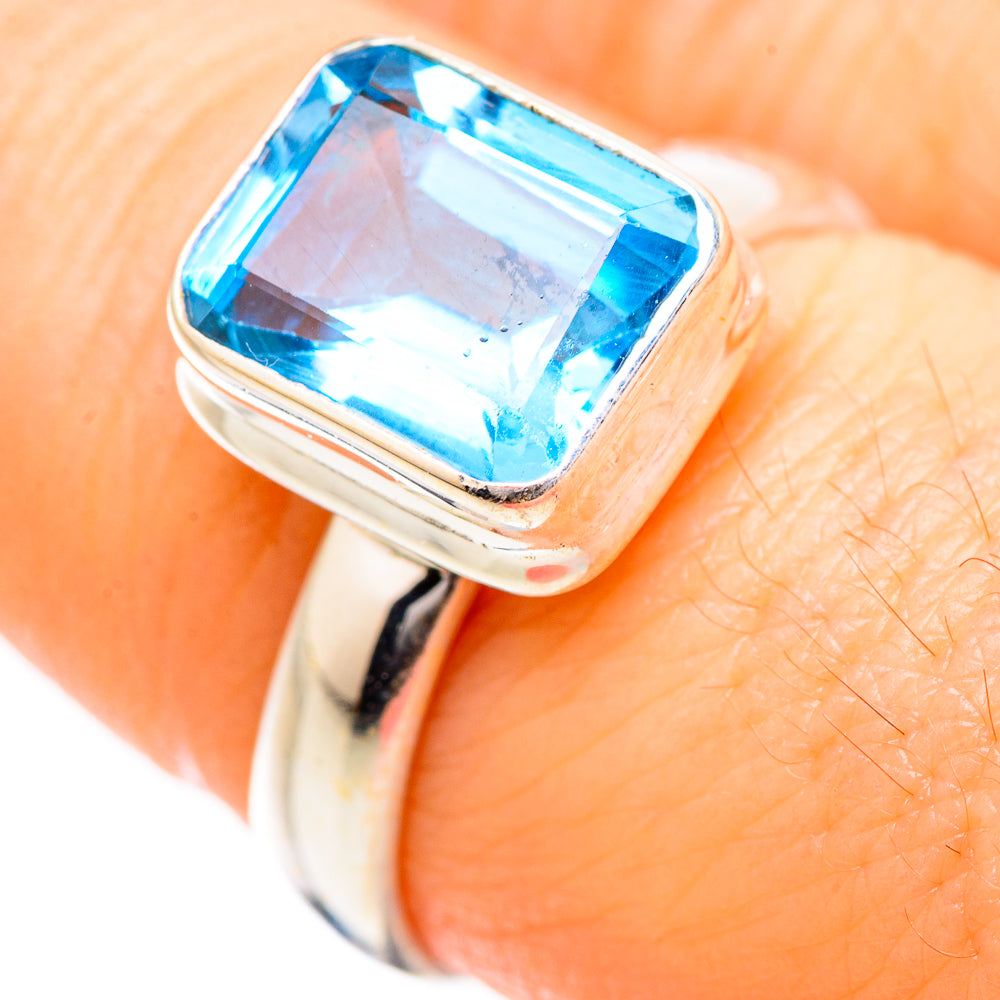 Blue Topaz Rings handcrafted by Anasilvercos - RING130325