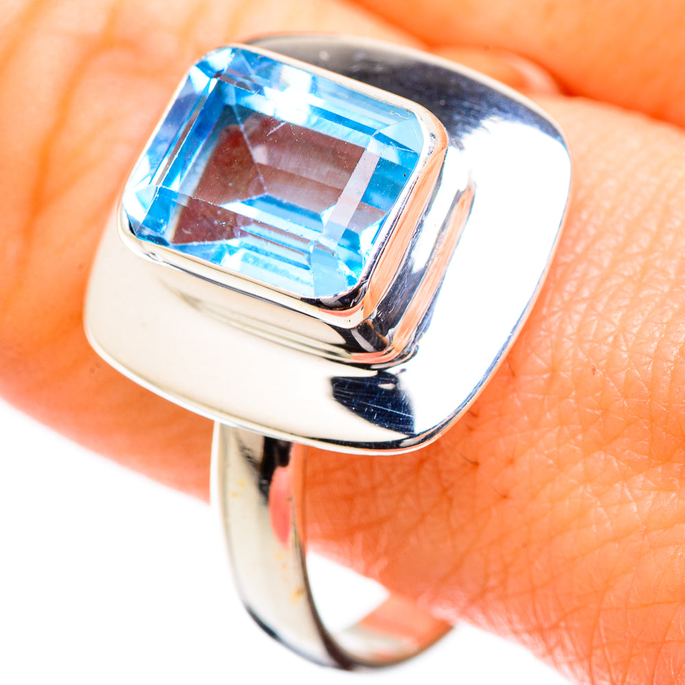 Blue Topaz Rings handcrafted by Anasilvercos - RING130328