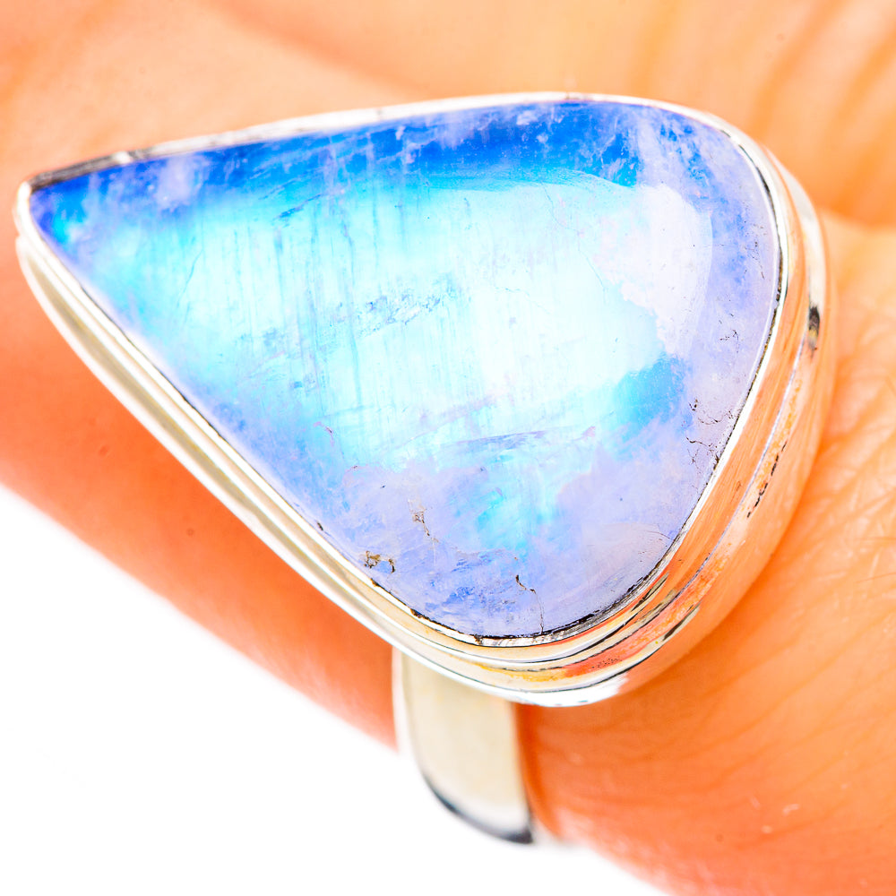 Rainbow Moonstone Rings handcrafted by Anasilvercos - RING130331
