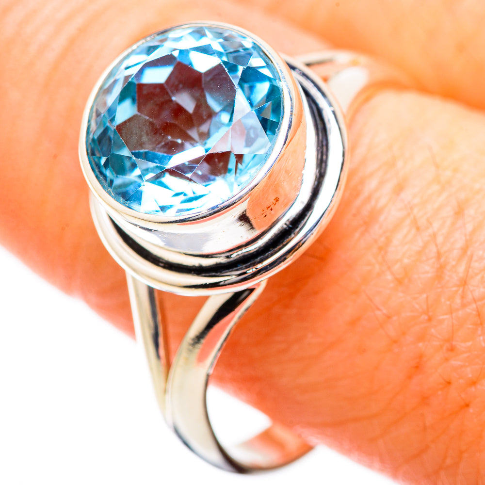 Blue Topaz Rings handcrafted by Anasilvercos - RING130361
