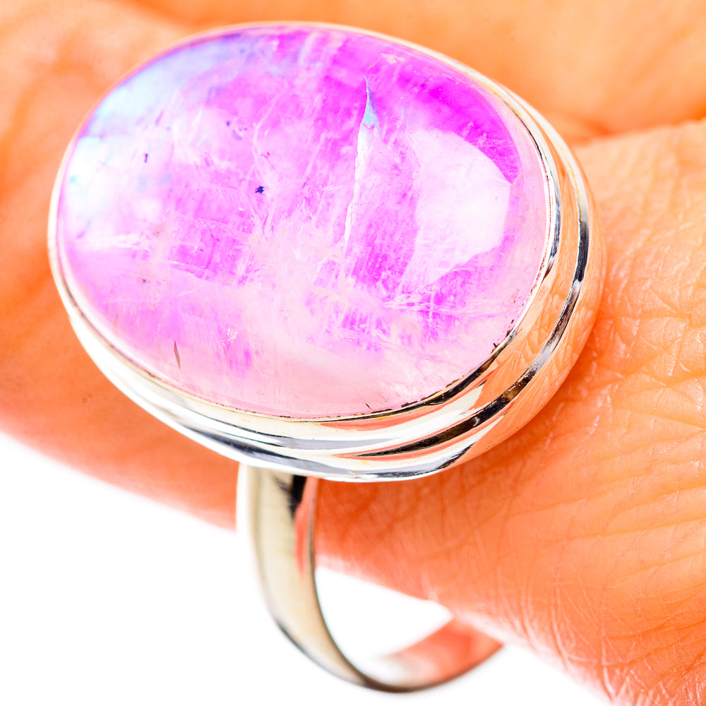 Pink Moonstone Rings handcrafted by Anasilvercos - RING130368