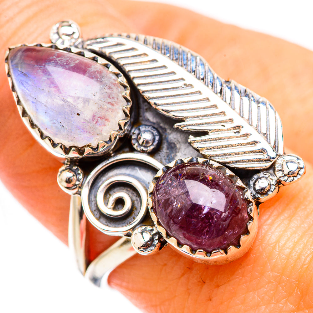 Rainbow Moonstone Rings handcrafted by Anasilvercos - RING130374
