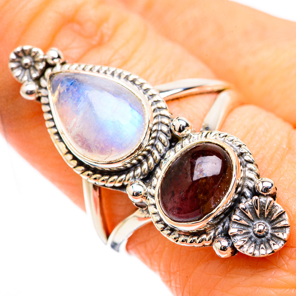 Rainbow Moonstone Rings handcrafted by Anasilvercos - RING130377