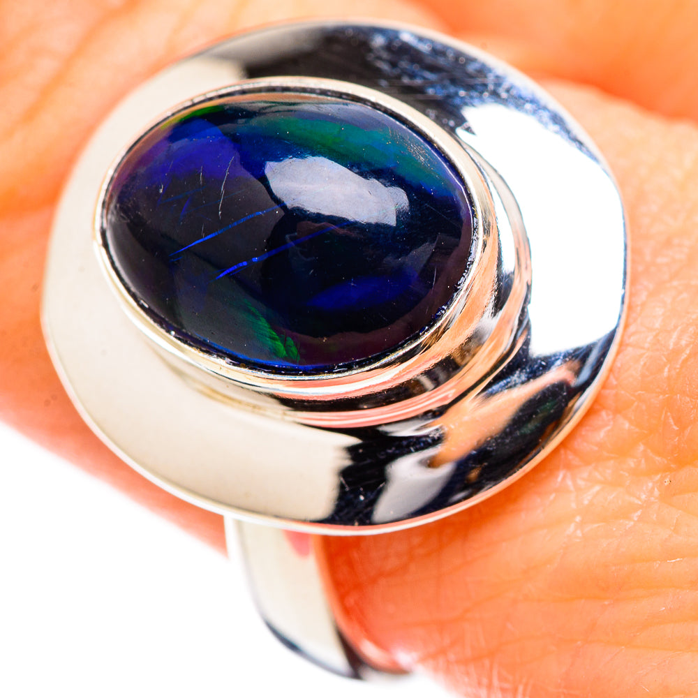 Black Opal Rings handcrafted by Anasilvercos - RING130380