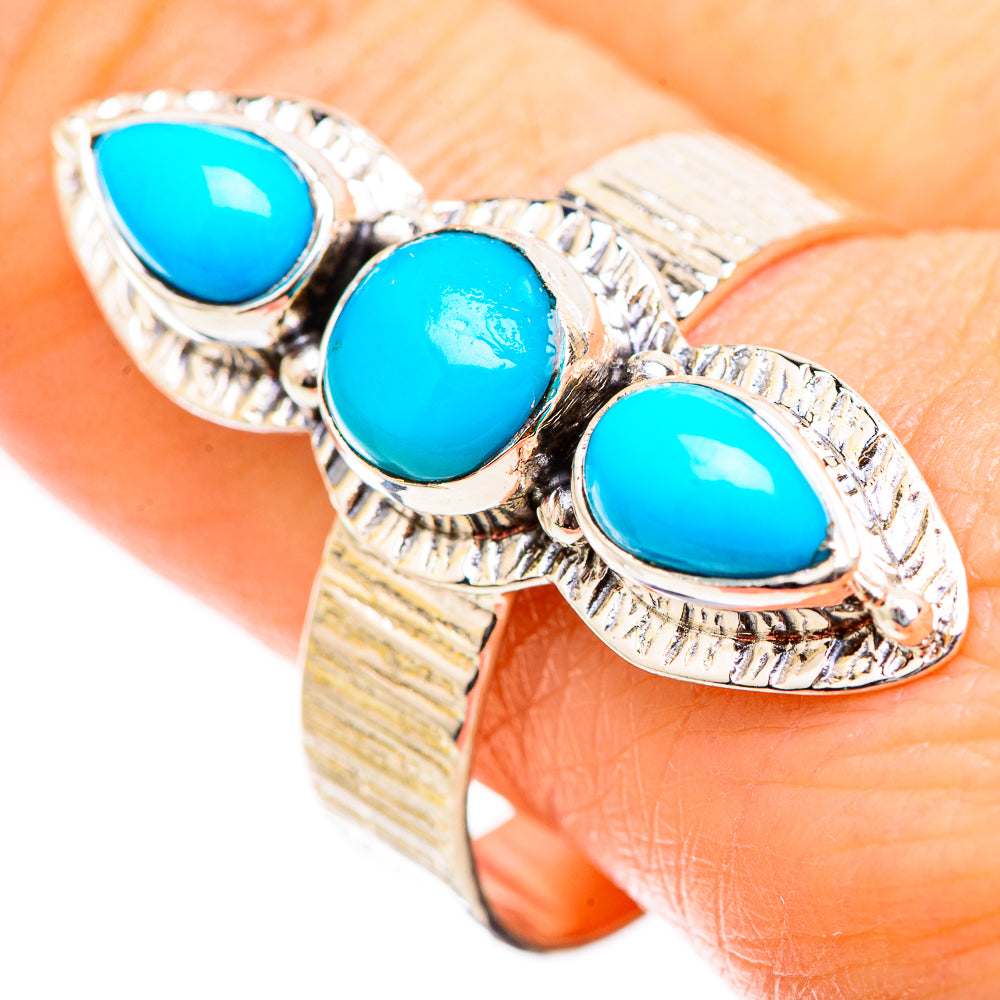 Sleeping Beauty Turquoise Rings handcrafted by Anasilvercos - RING130383
