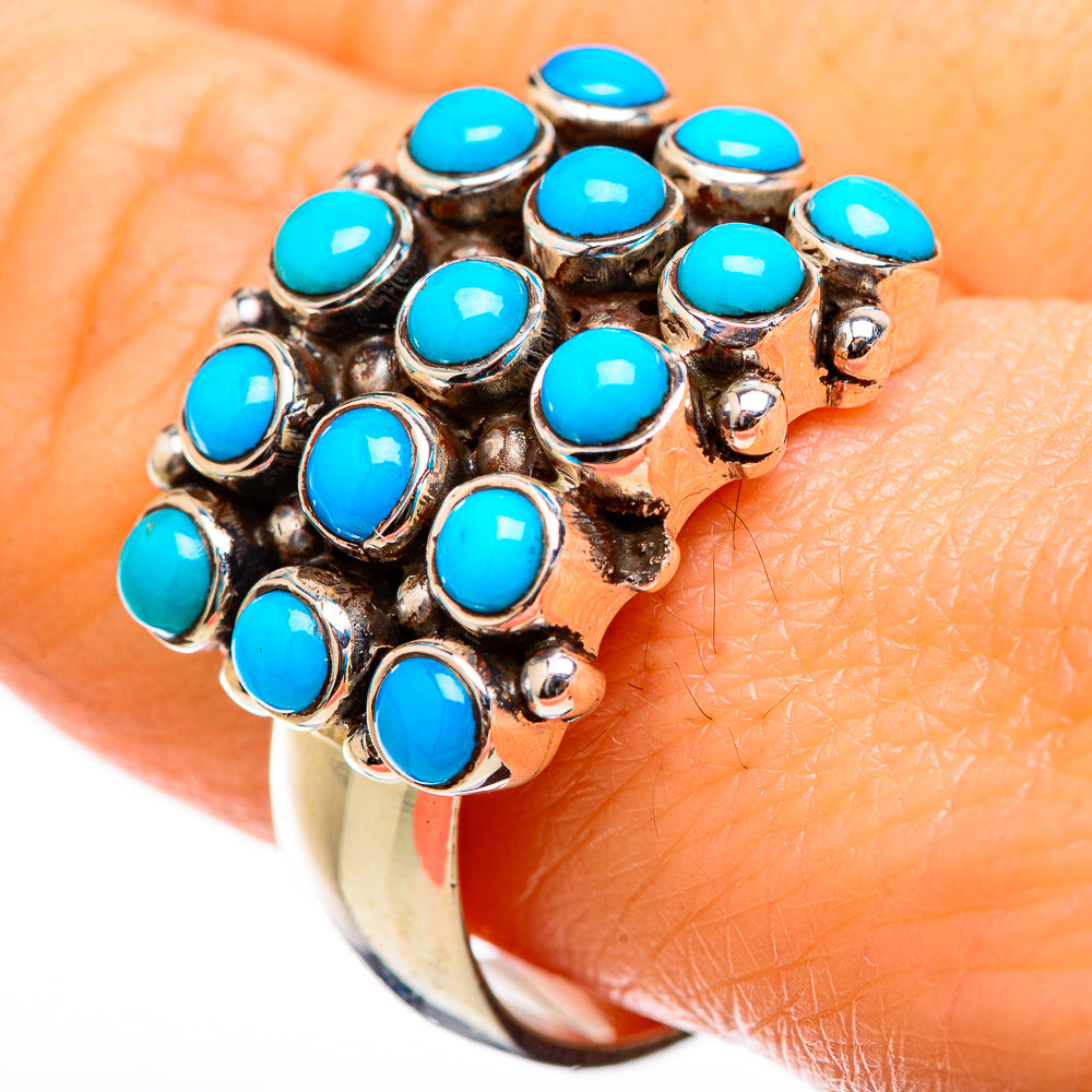 Sleeping Beauty Turquoise Rings handcrafted by Anasilvercos - RING130388