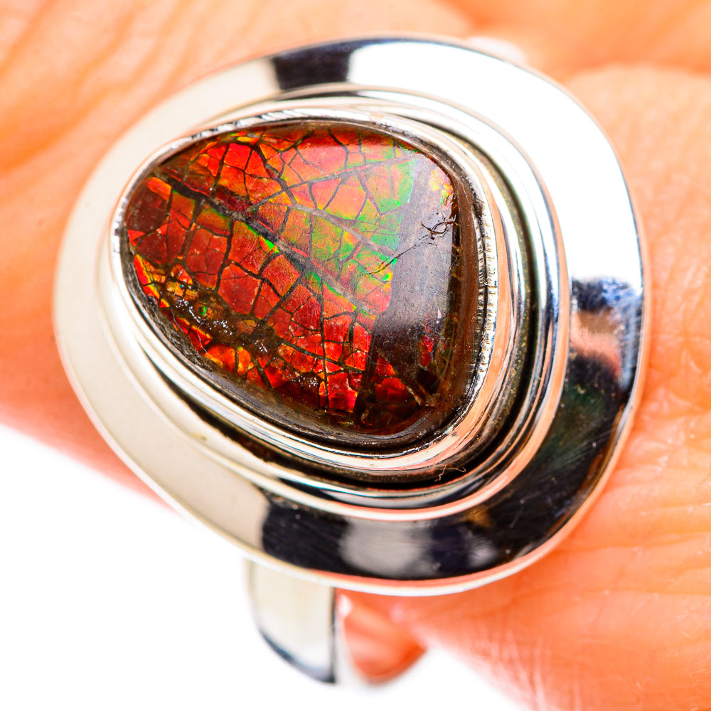 Ammolite Rings handcrafted by Anasilvercos - RING130402