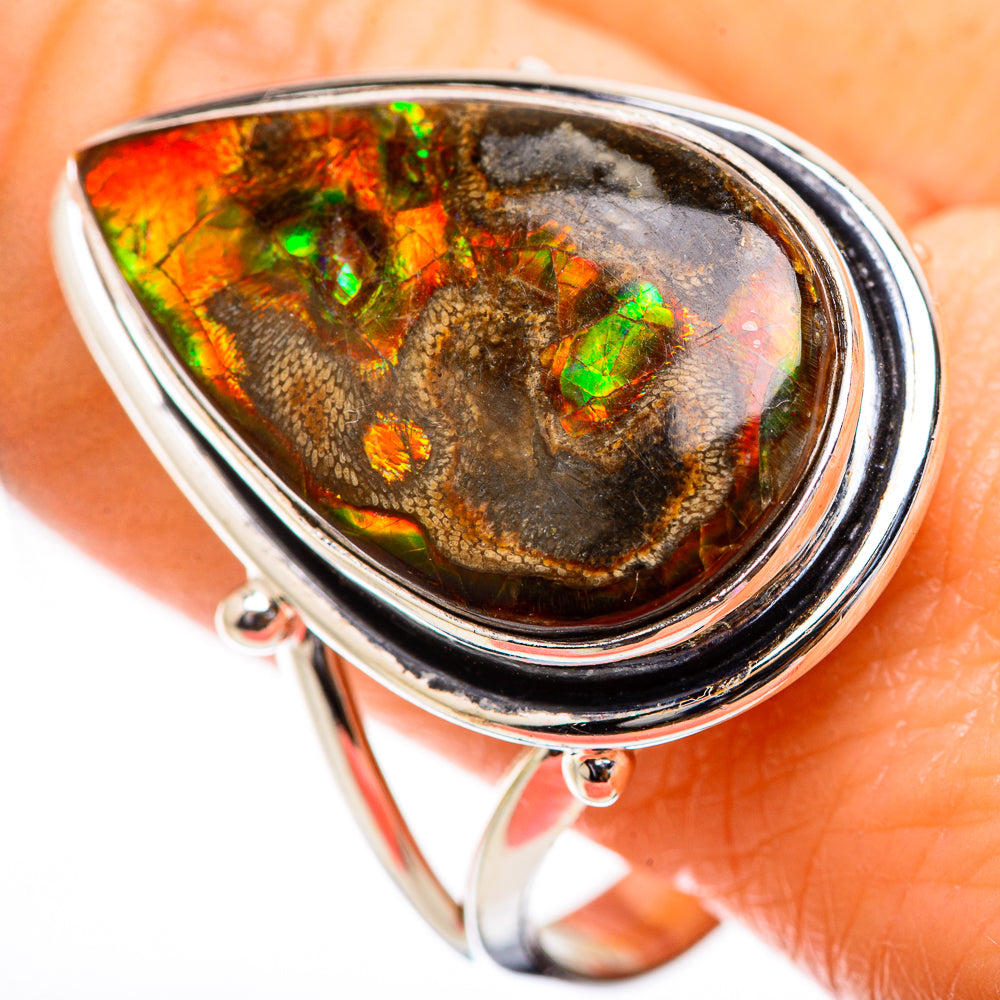 Ammolite Rings handcrafted by Anasilvercos - RING130405