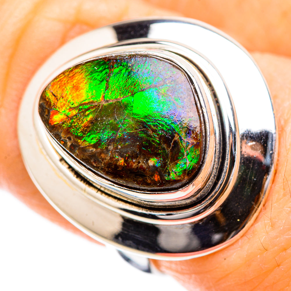 Ammolite Rings handcrafted by Anasilvercos - RING130407