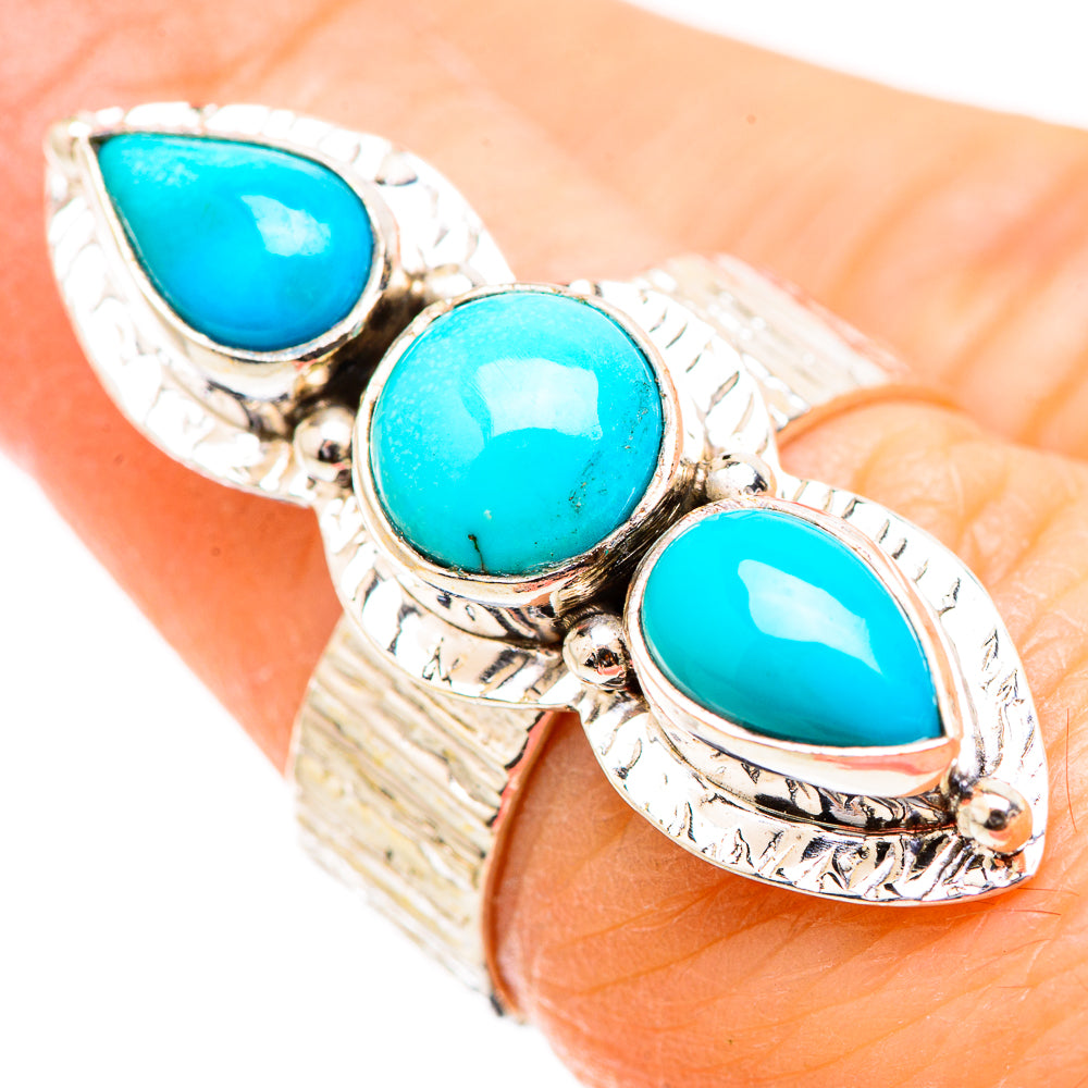 Sleeping Beauty Turquoise Rings handcrafted by Anasilvercos - RING130414