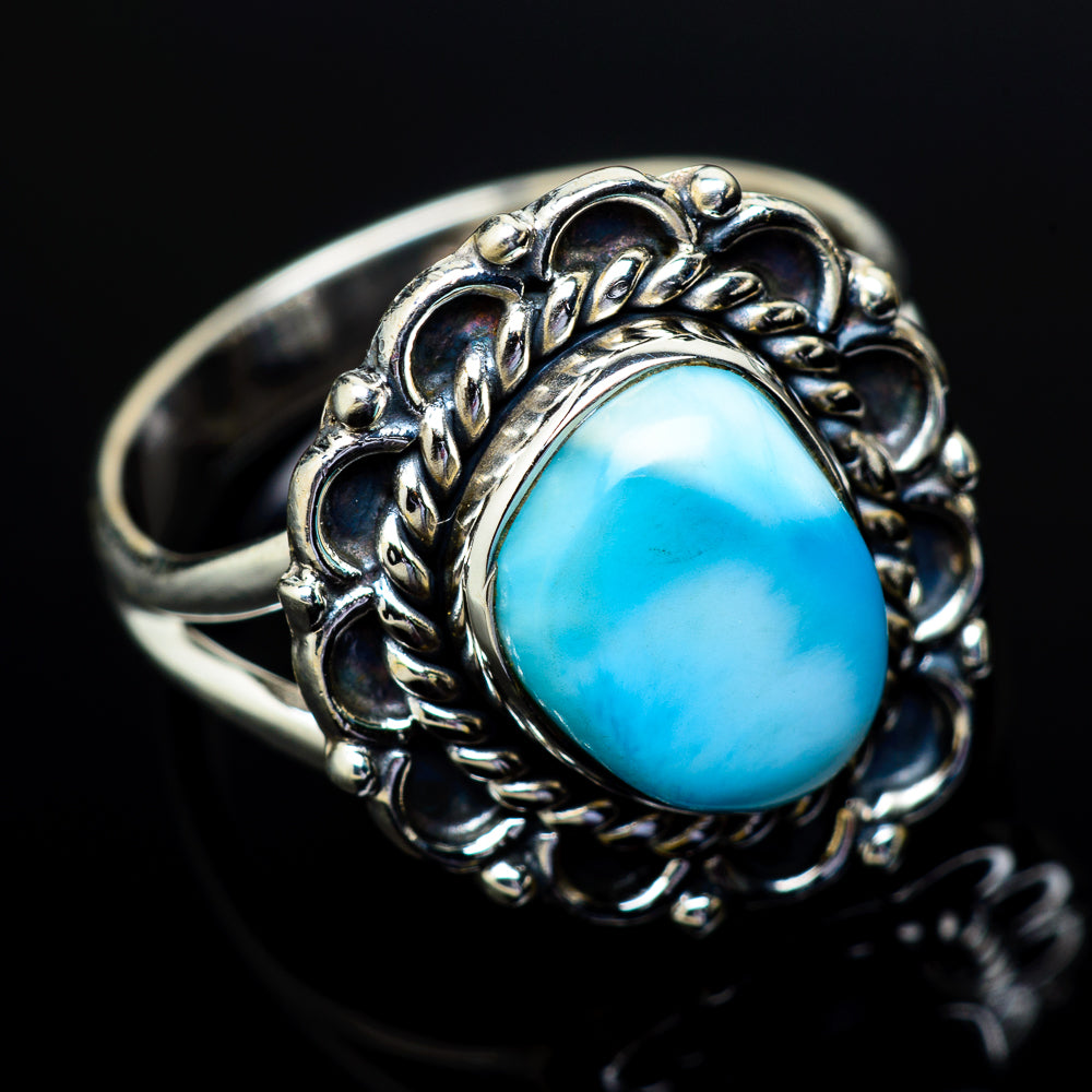 Larimar Rings handcrafted by Anasilvercos - RING13041