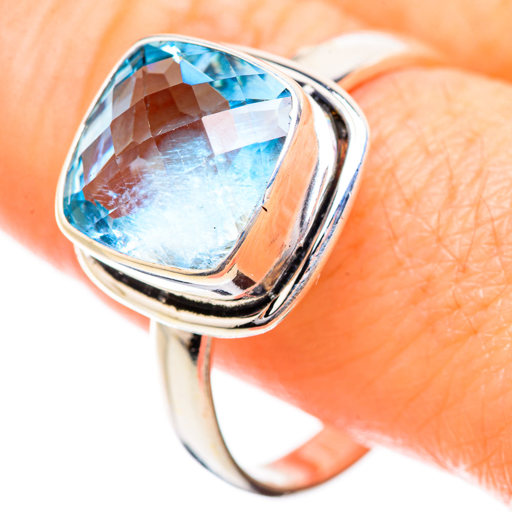 Blue Topaz Rings handcrafted by Anasilvercos - RING130422