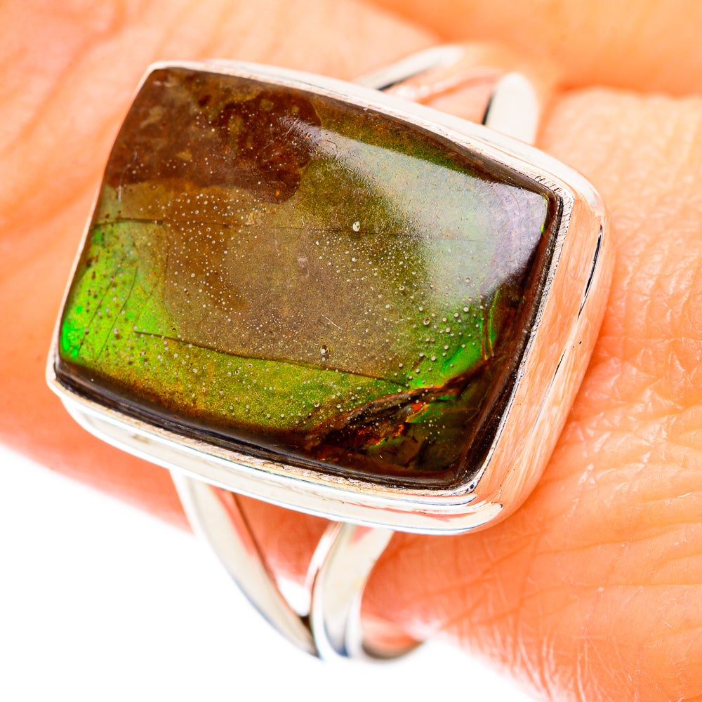 Ammolite Rings handcrafted by Anasilvercos - RING130423