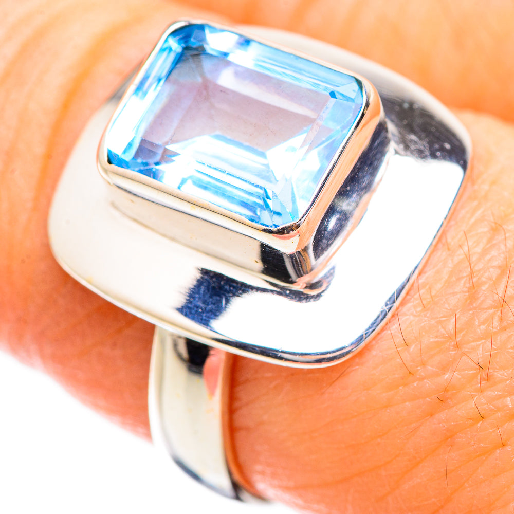 Blue Topaz Rings handcrafted by Anasilvercos - RING130443