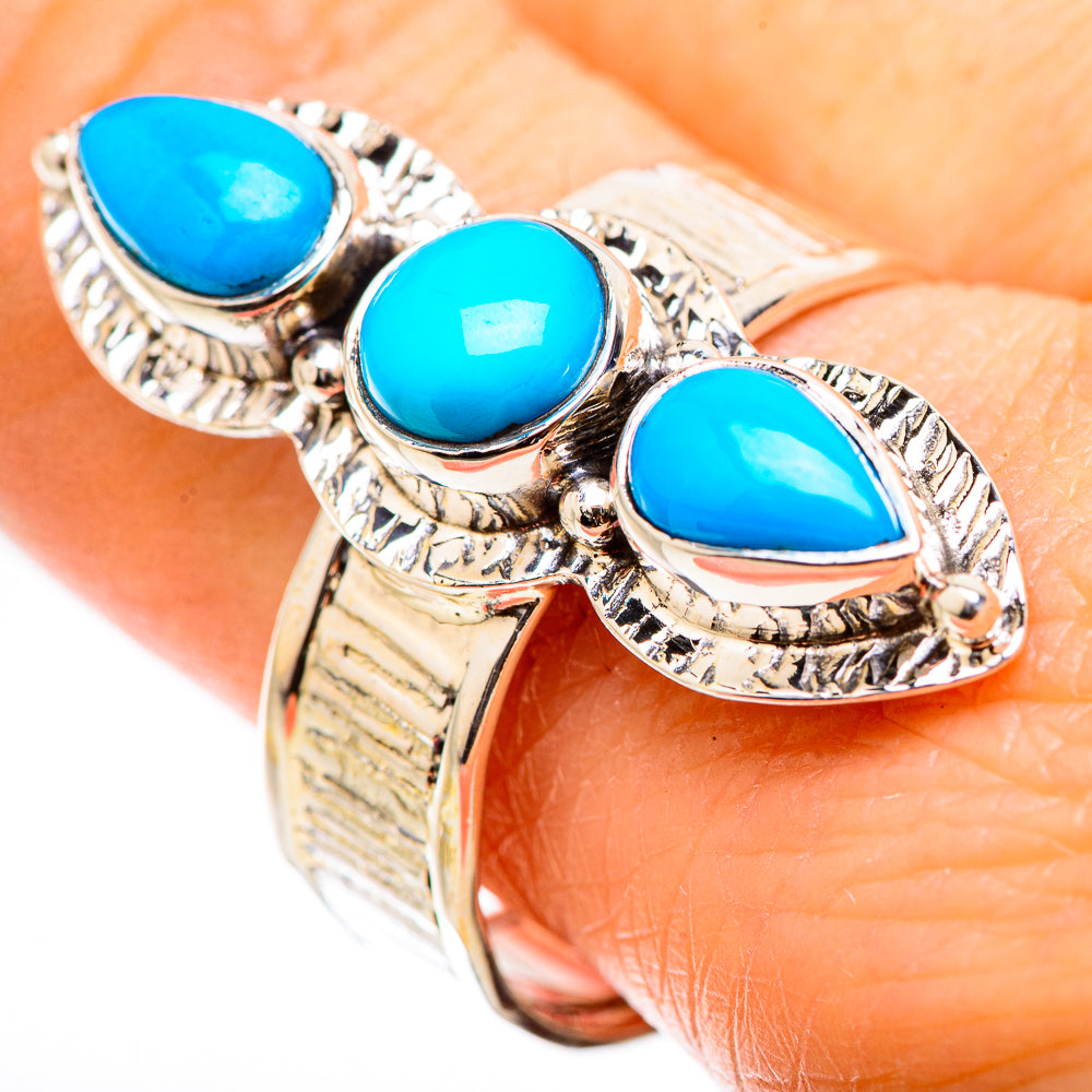 Sleeping Beauty Turquoise Rings handcrafted by Anasilvercos - RING130445