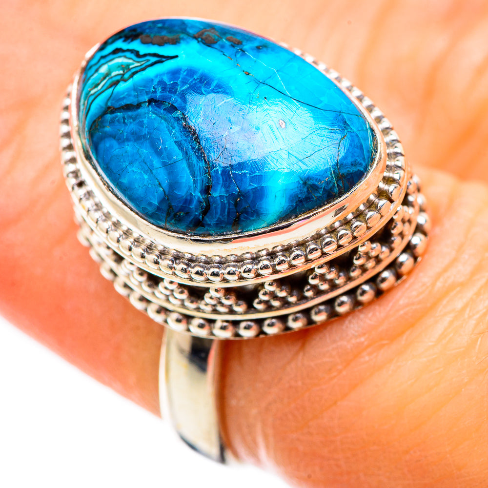 Chrysocolla In Malachite Rings handcrafted by Anasilvercos - RING130448