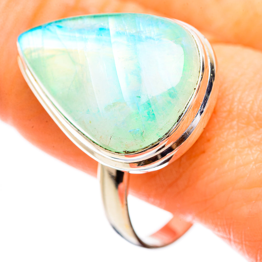 Green Moonstone Rings handcrafted by Anasilvercos - RING130454