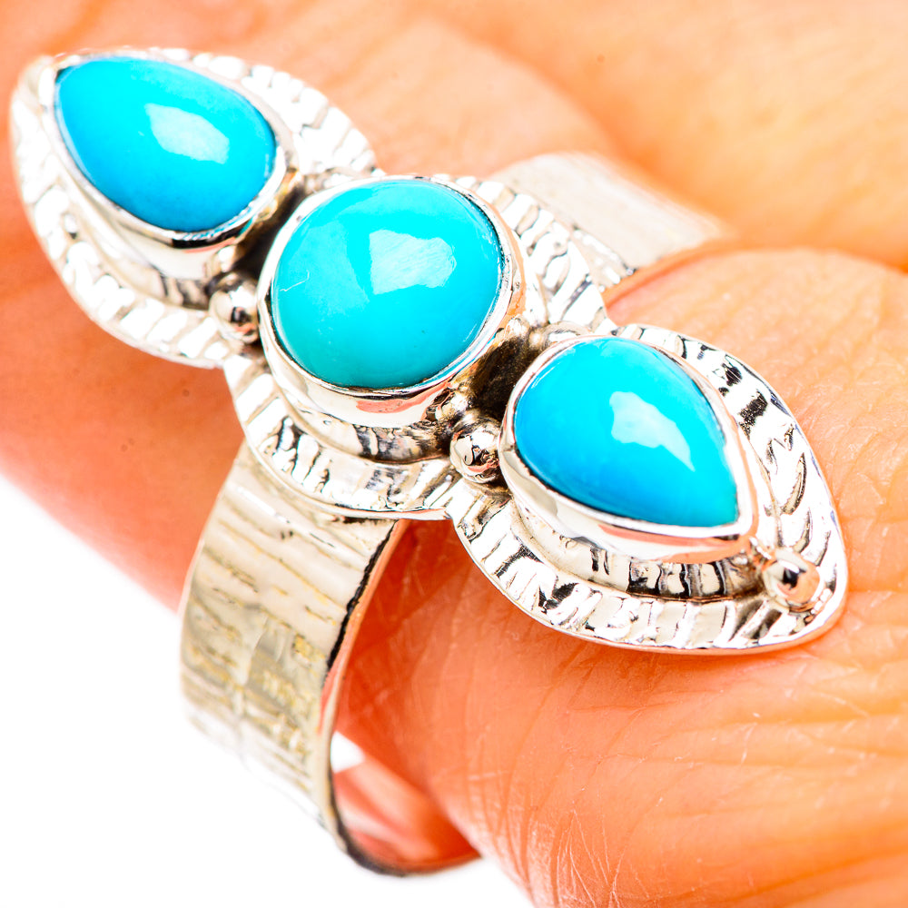 Sleeping Beauty Turquoise Rings handcrafted by Anasilvercos - RING130472