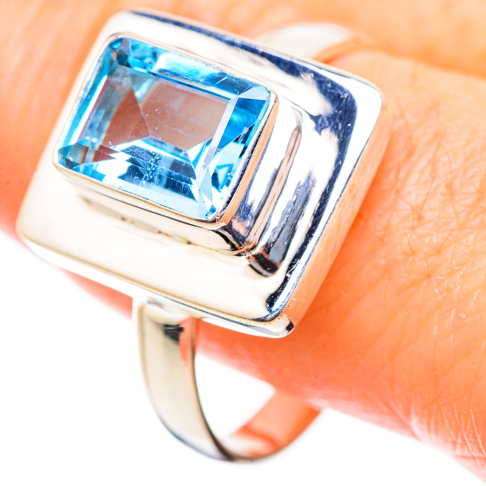 Blue Topaz Rings handcrafted by Anasilvercos - RING130473
