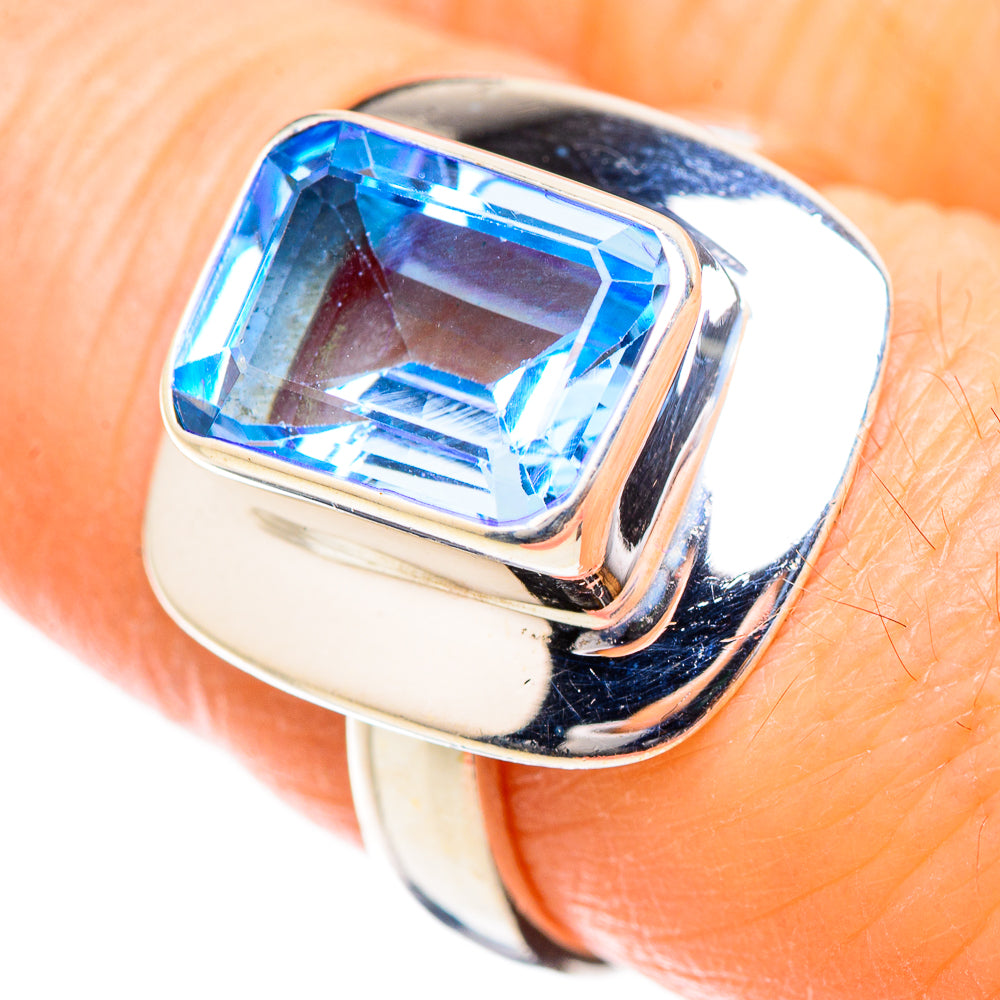 Blue Topaz Rings handcrafted by Anasilvercos - RING130477
