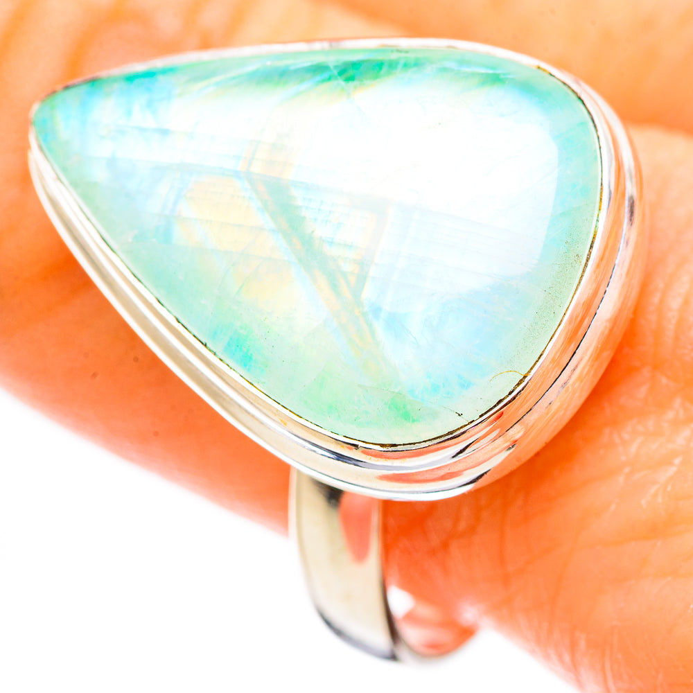 Green Moonstone Rings handcrafted by Anasilvercos - RING130481