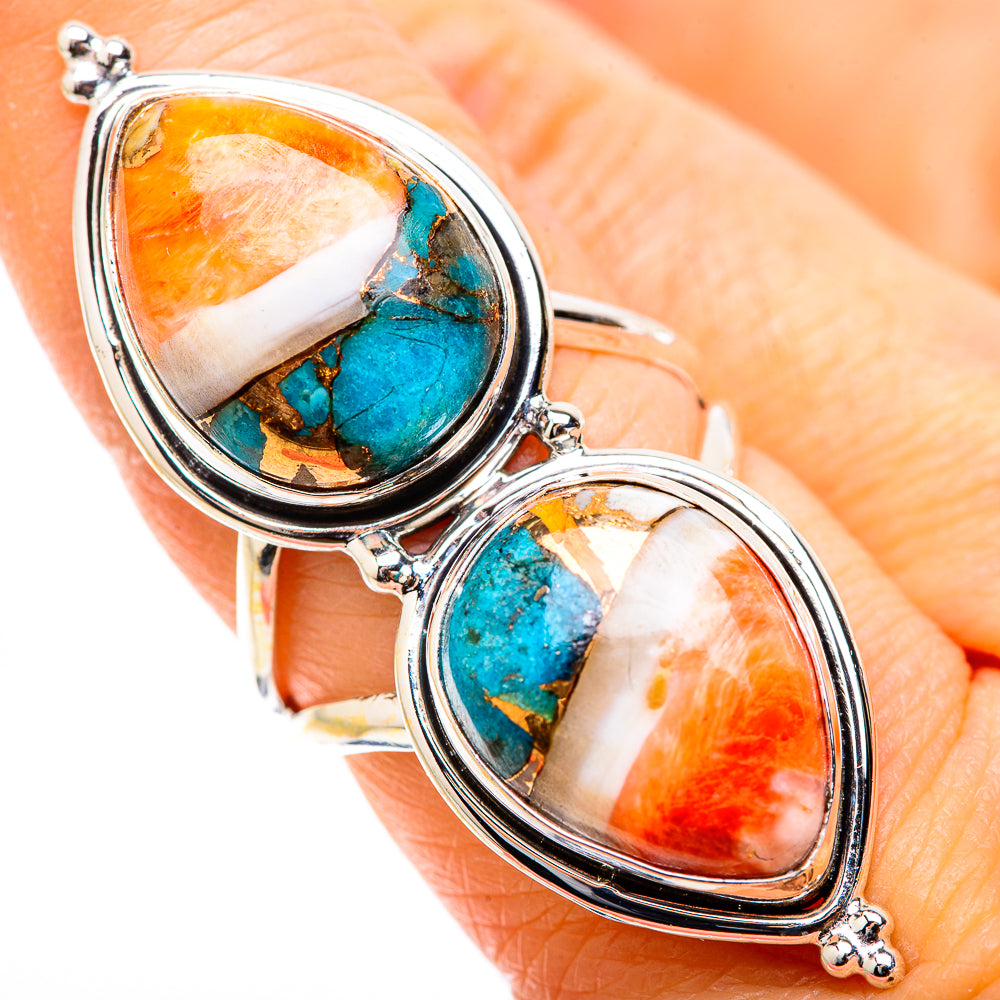Spiny Oyster Turquoise Rings handcrafted by Anasilvercos - RING130500