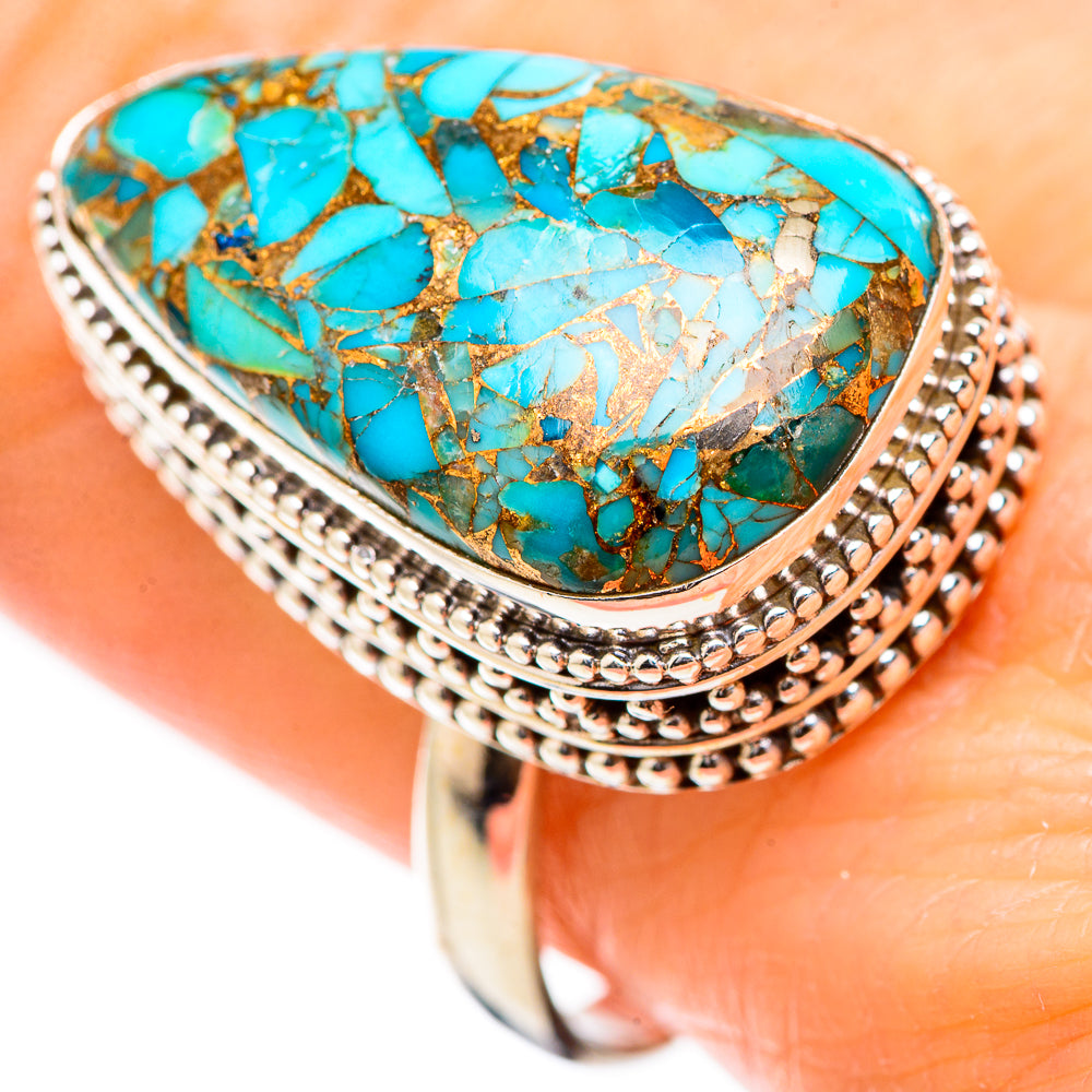 Blue Lace Agate Rings handcrafted by Anasilvercos - RING130506