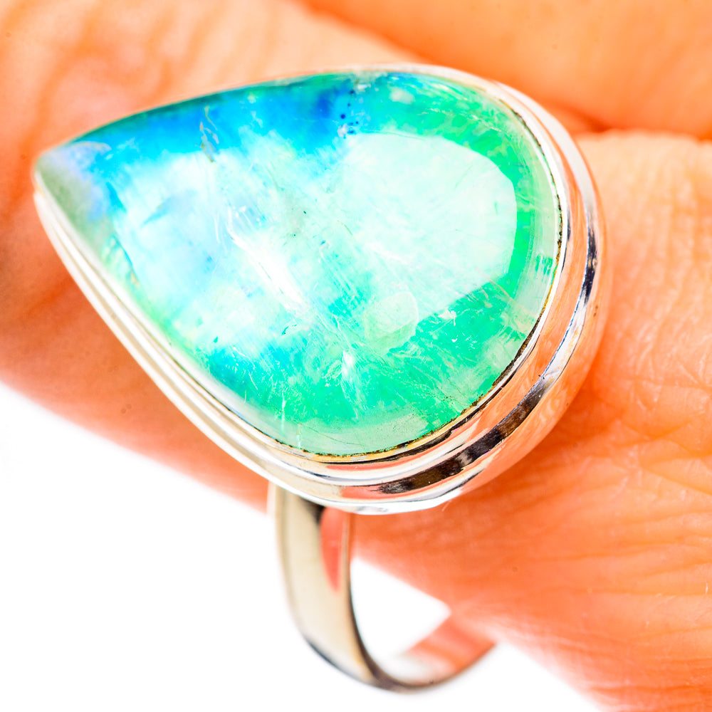 Green Moonstone Rings handcrafted by Anasilvercos - RING130510