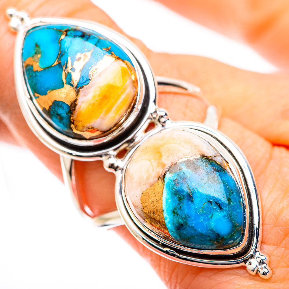 Spiny Oyster Turquoise Rings handcrafted by Anasilvercos - RING130525