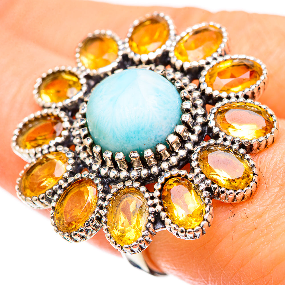 Larimar Rings handcrafted by Anasilvercos - RING130529