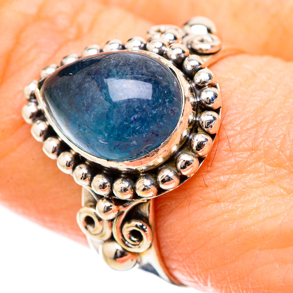 Blue Fluorite Rings handcrafted by Anasilvercos - RING130546