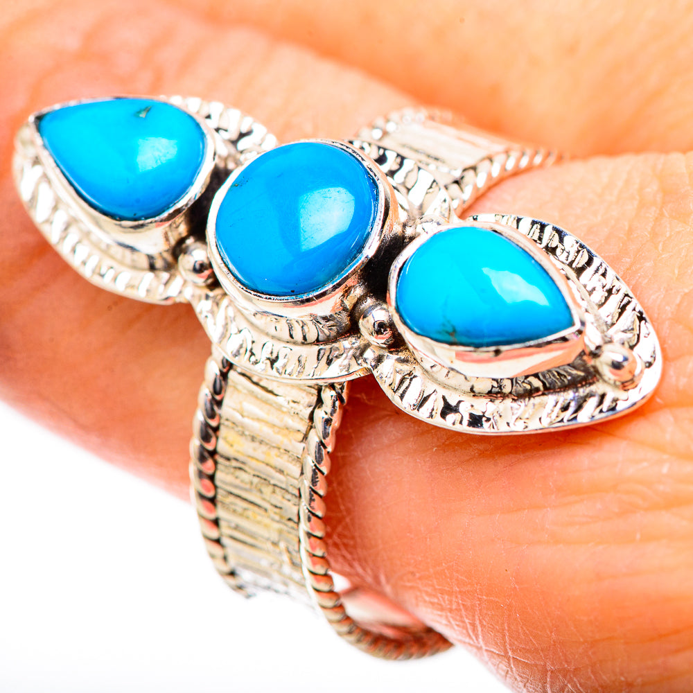 Sleeping Beauty Turquoise Rings handcrafted by Anasilvercos - RING130566