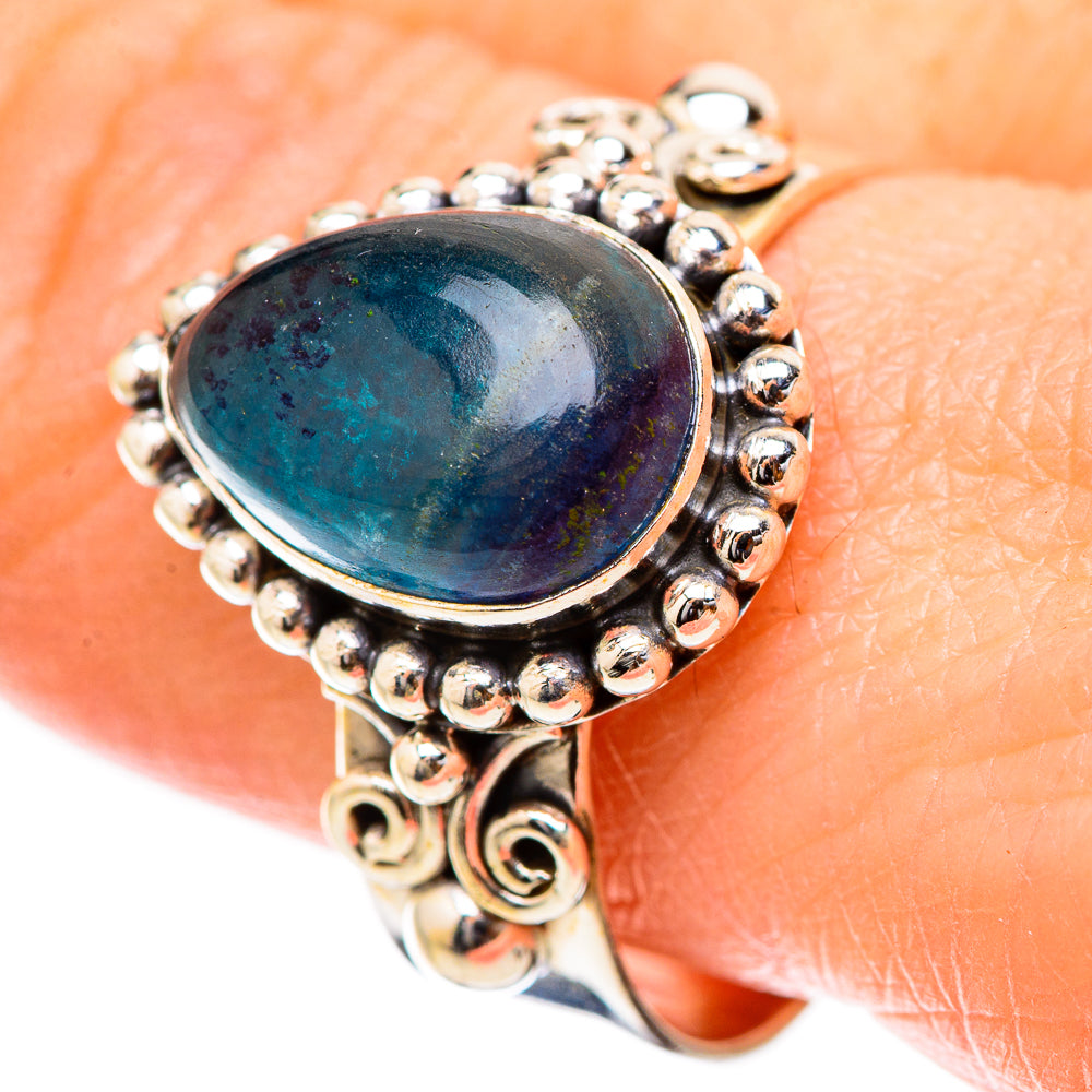 Blue Fluorite Rings handcrafted by Anasilvercos - RING130568