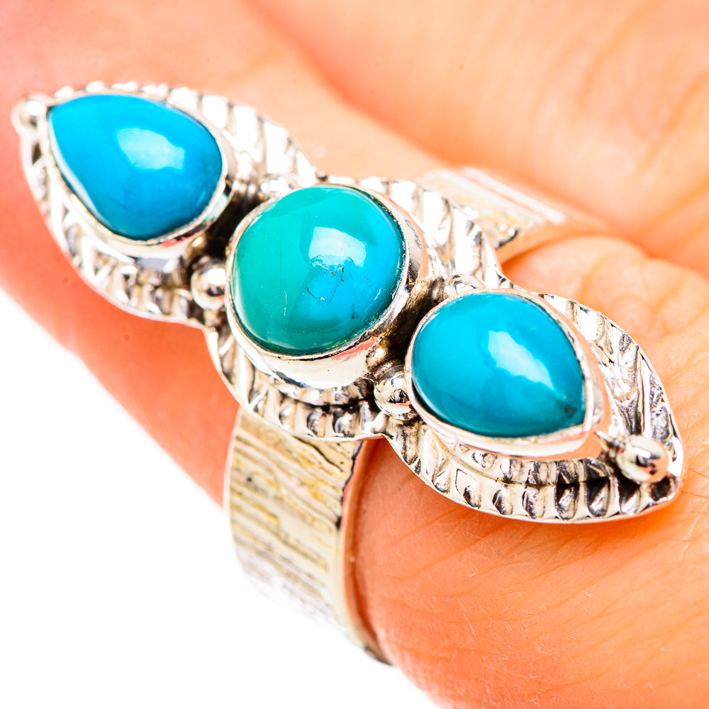 Sleeping Beauty Turquoise Rings handcrafted by Anasilvercos - RING130599