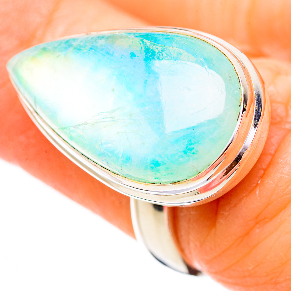 Green Moonstone Rings handcrafted by Anasilvercos - RING130605