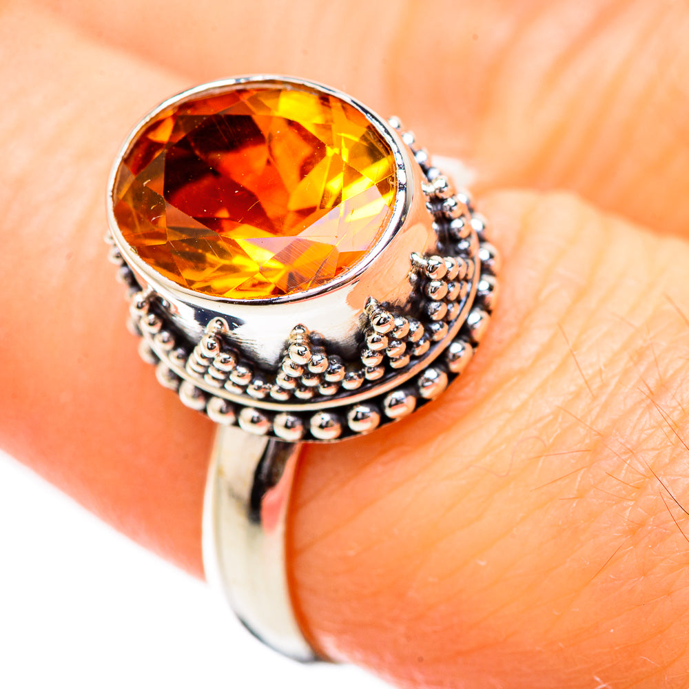 Mandarin Citrine Rings handcrafted by Anasilvercos - RING130608