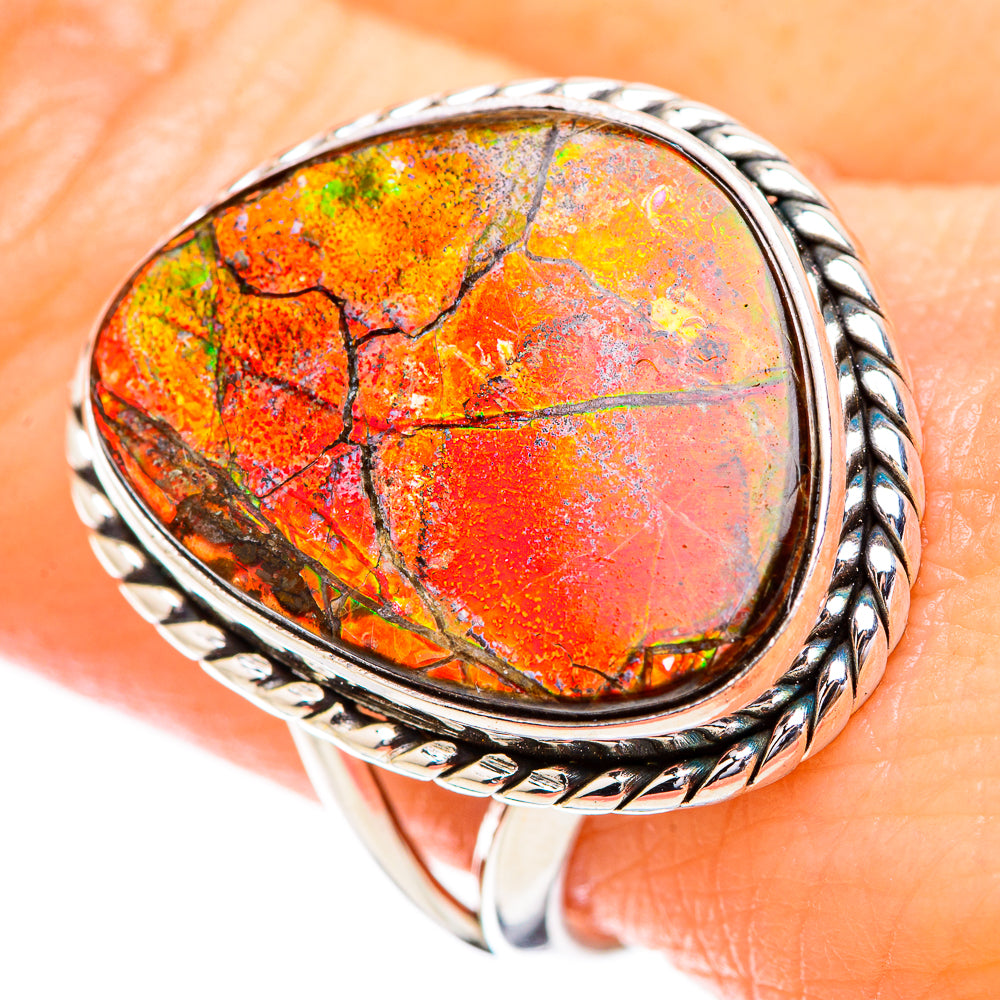 Ammolite Rings handcrafted by Anasilvercos - RING130612