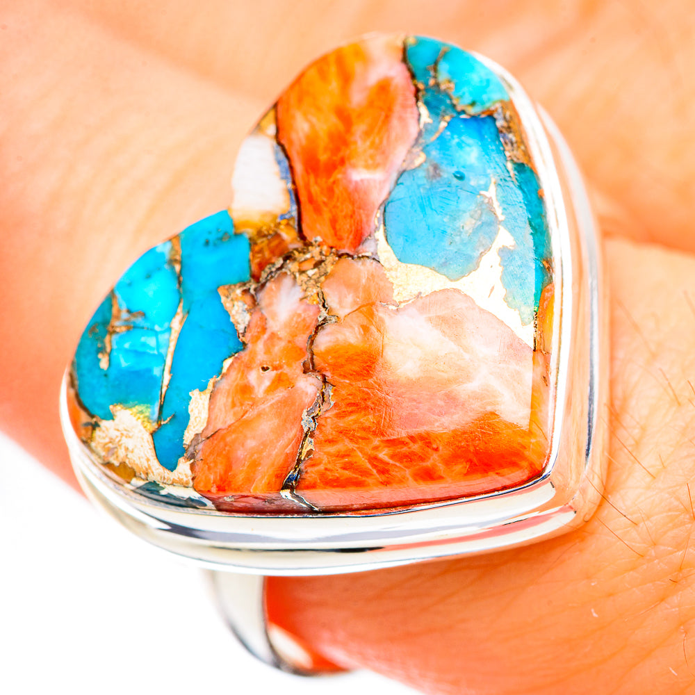 Spiny Oyster Turquoise Rings handcrafted by Anasilvercos - RING130617