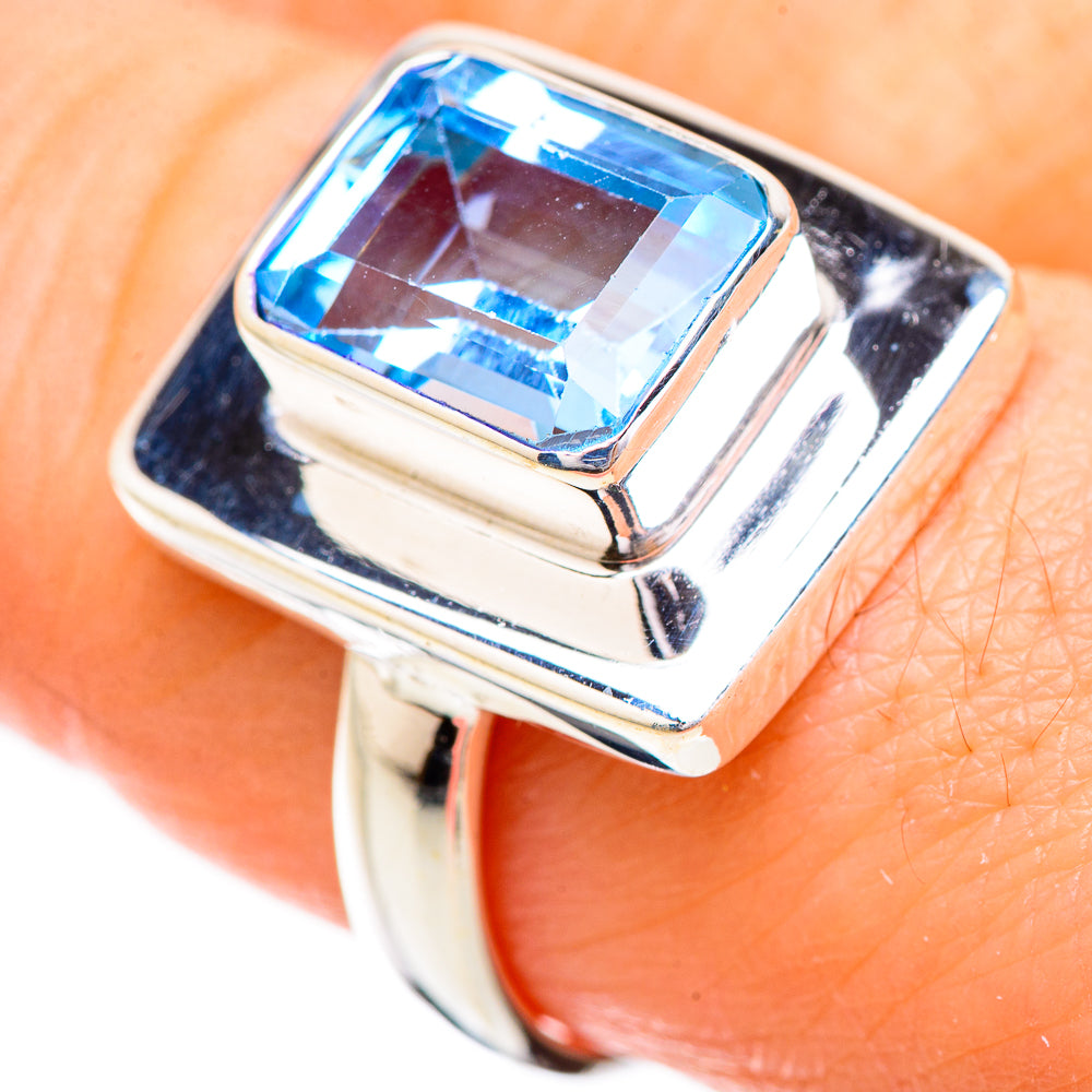 Blue Topaz Rings handcrafted by Anasilvercos - RING130628