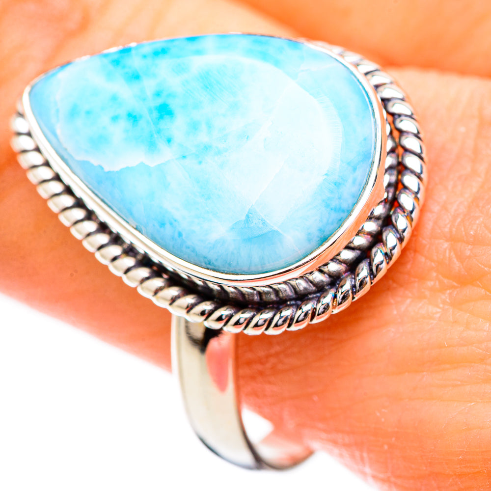 Larimar Rings handcrafted by Anasilvercos - RING130629