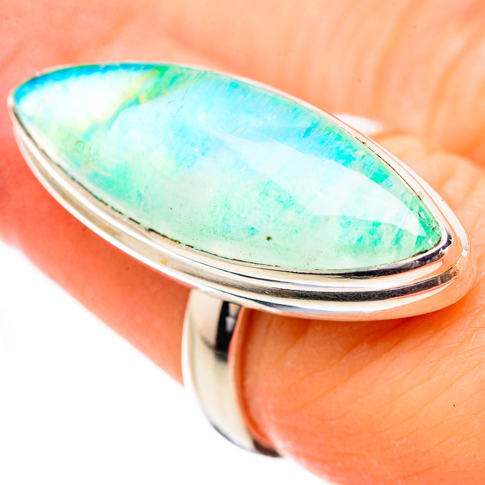 Green Moonstone Rings handcrafted by Anasilvercos - RING130635