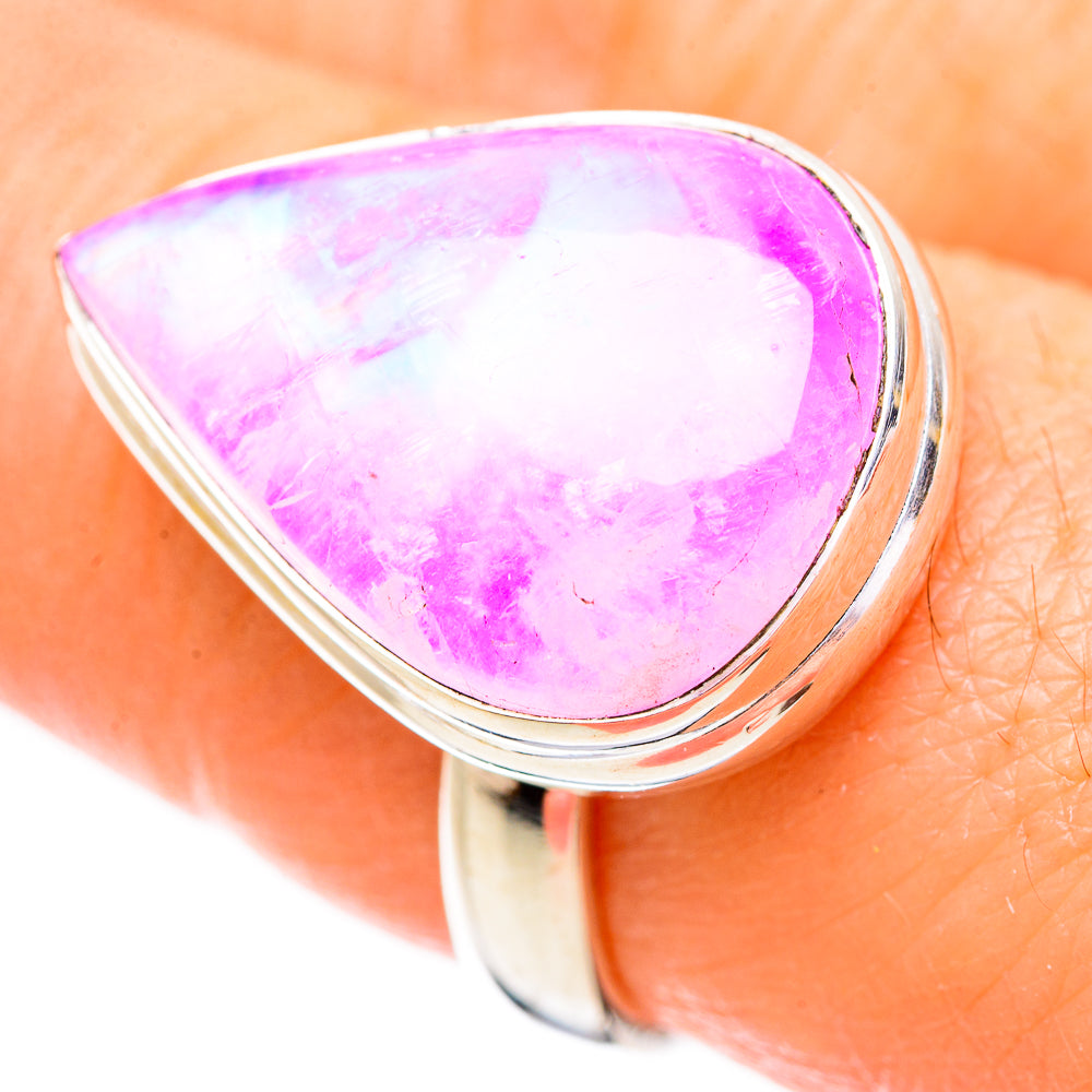 Pink Moonstone Rings handcrafted by Anasilvercos - RING130641