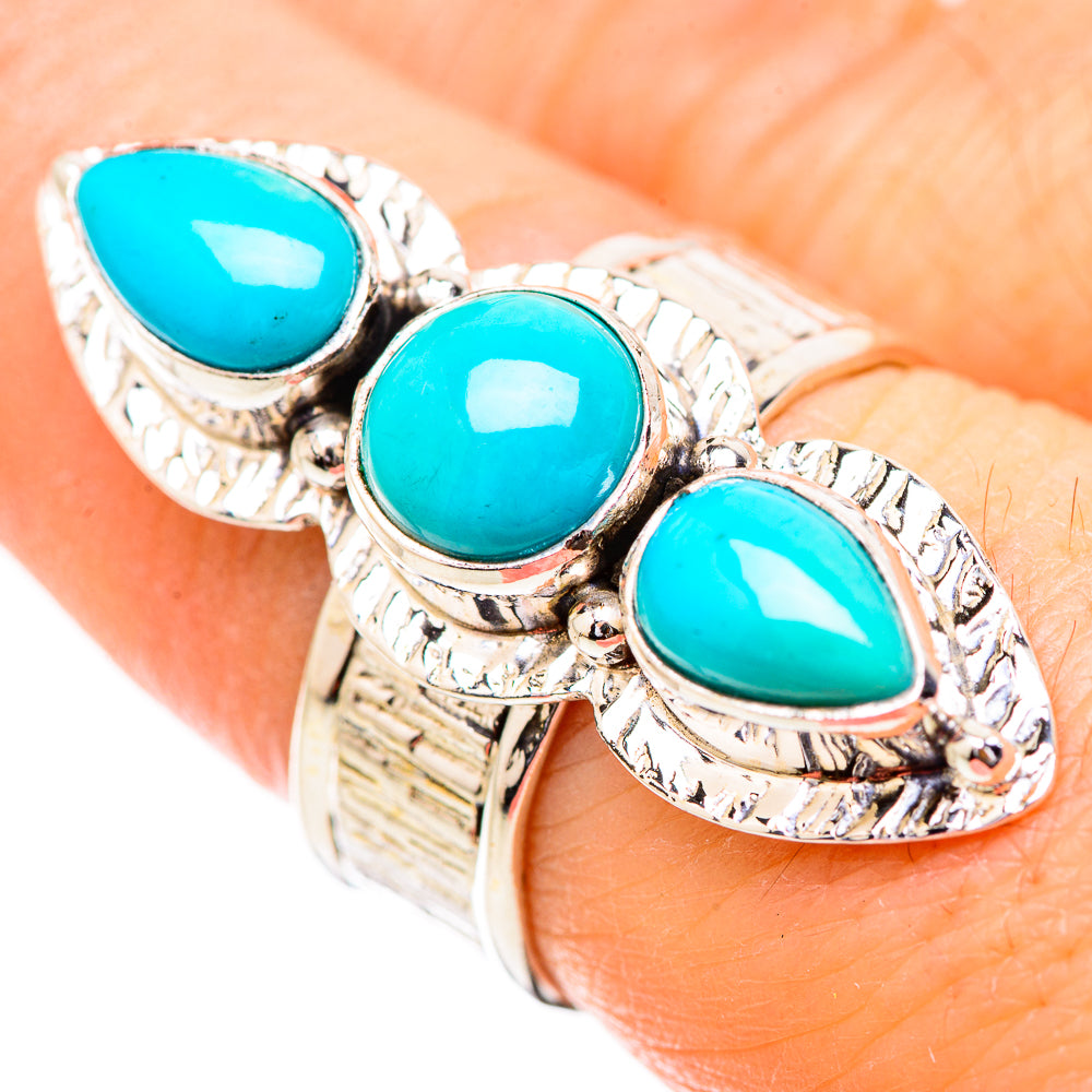 Sleeping Beauty Turquoise Rings handcrafted by Anasilvercos - RING130658