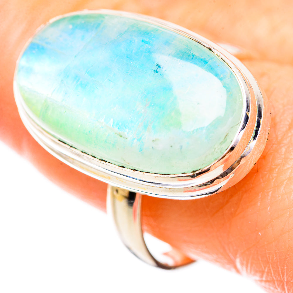 Green Moonstone Rings handcrafted by Anasilvercos - RING130667