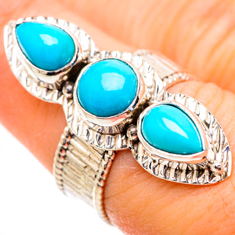 Sleeping Beauty Turquoise Rings handcrafted by Anasilvercos - RING130691
