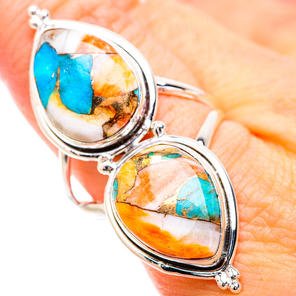 Spiny Oyster Turquoise Rings handcrafted by Anasilvercos - RING130719