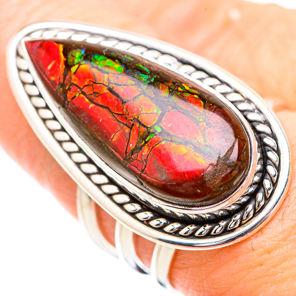 Ammolite Rings handcrafted by Anasilvercos - RING130721