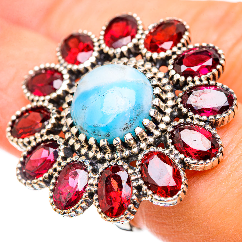 Larimar Rings handcrafted by Anasilvercos - RING130722